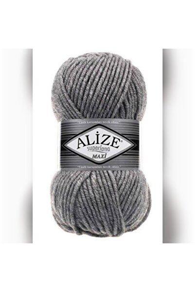 Alize Superlana Maxi 21 Сив дебел зимен шал шапка пуловер плетене прежда