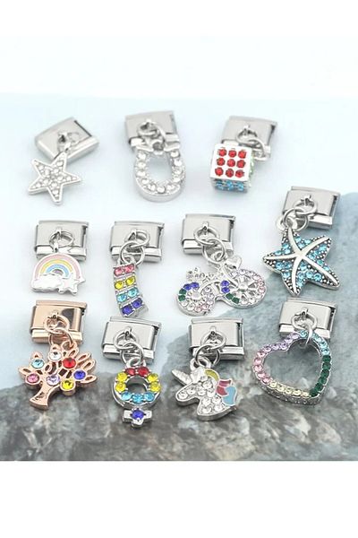 Dumledo Italian Steel Charm - Blue Stoned Starfish