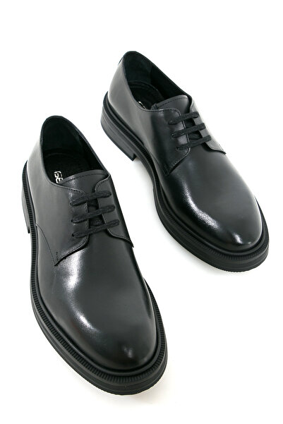GERARDO AYAKKABI Black Men's Genuine Leather Classic Shoes
