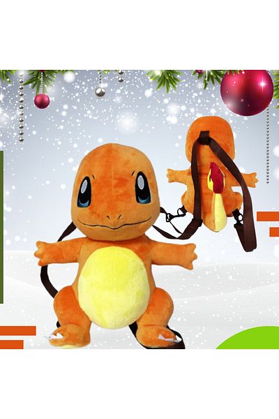 Pokemon Pokepack Official Plushemon Bag Charmander Fluffymon Bag 25X15X35Cm
