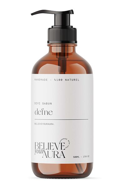 Believe Your Aura 100% Natural Laurel Oil Hand and Skin Liquid Soap - E-Vitamin Aloe Vera Shea Butter - 500 ml