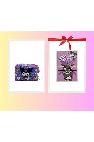 sinbEsg Coin Purse with Double Bracelet Gift for Kid - Cartoon Print Coin Purse Kuromi
