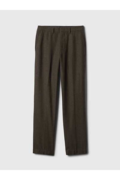 GAP Erkek Yeşil Yün Karışımlı Straight Fit Pantolon