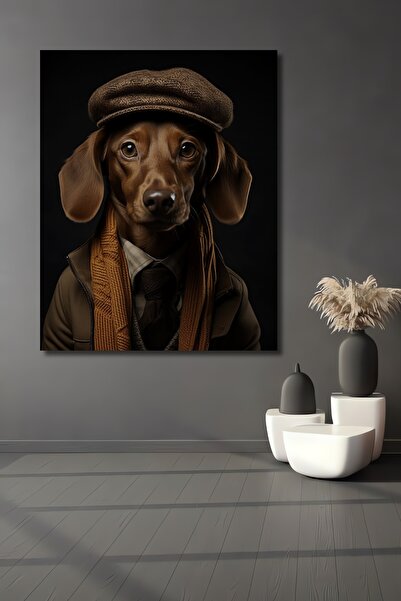 Teona Ahşap Tablou decorativ din lemn MDF cu Teckel elegant, pentru perete ac...