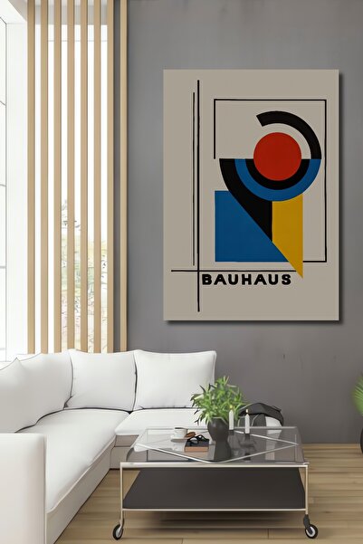 Teona Ahşap Pictură murală decorativă din lemn MDF cu geometrie Bauhaus, drep...
