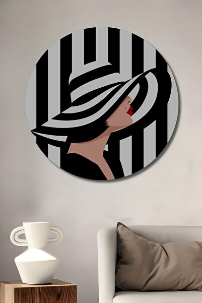 Teona Ahşap Μαύρο και άσπρο γυναικείο διακοσμητικό ξύλινο MDF Ζωγραφική τοίχο...