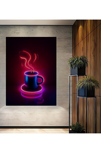 Teona Ahşap Cană de cafea neon, din lemn MDF, pictură decorativă de perete pe...