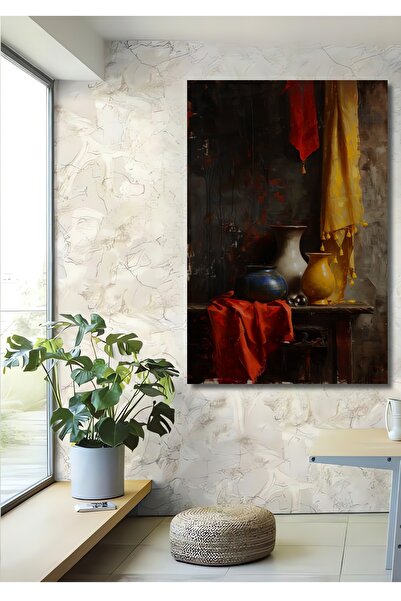 Teona Ahşap Tablou decorativ din lemn MDF, decorat cu vase colorate, tablou d...