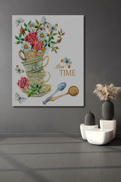 Teona Ahşap Pictură decorativă florală din lemn MDF pentru perete, pentru cas...