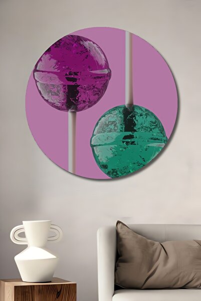 Teona Ahşap Pictură decorativă de perete din lemn MDF cu tematică bomboane co...