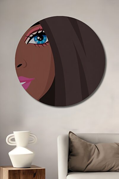 Teona Ahşap Portret cu ochi albaștri, decorativ, din lemn MDF, pictură murală...