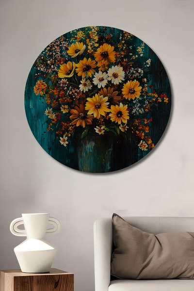 Teona Ahşap Dansul divin al florilor galbene Pictură decorativă din lemn MDF ...