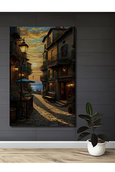 Teona Ahşap Străzi fermecătoare ale Marea Mediterană Pictură decorativă din lemn MDF Pictură dreptunghiulară