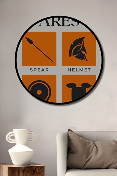 Teona Ahşap Декоративна дървена MDF кръгла маса в стил рамка „Арес, богът на ...