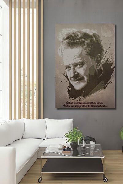 Teona Ahşap Nazım Hikmet Ahşap MDF Dekoratif Ev/İşyeri Duvar Tablo Dikdörtgen...