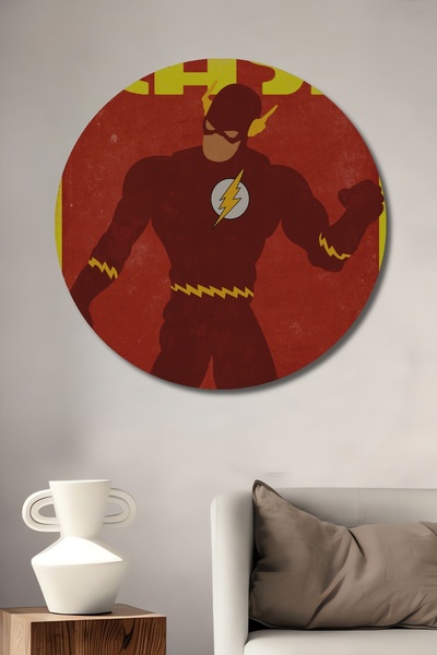 Teona Ahşap Pictură decorativă cu flash din lemn MDF pentru perete pentru casă/lugar de muncă Pictură rotundă pentru perete pentru casă/lugar de muncă