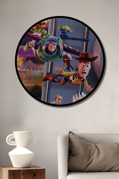 Teona Ahşap Çerçeve Görünümlü Toy Story Karakterleri Dekoratif Ahşap MDF Ev D...