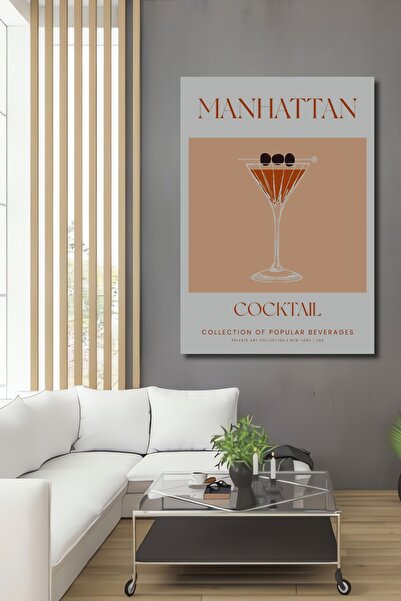 Teona Ahşap Κοκτέιλ Μανχάταν Ξύλινο MDF Διακοσμητικό Τοιχογραφία Τοίχου για Σ...