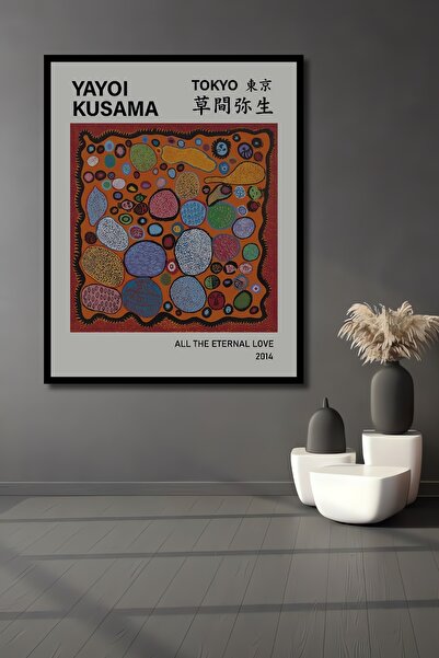 Teona Ahşap Tablou cu aspect de cadru Yayoi Kusama, artă abstractă colorată, ...