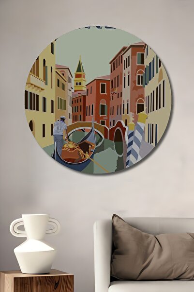 Teona Ahşap Περιήγηση με γόνδολα στη Βενετία Διακοσμητικός Ξύλινος Πίνακας Το...