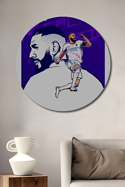 Teona Ahşap Pictură decorativă Benzema din lemn MDF pentru perete pentru casă...