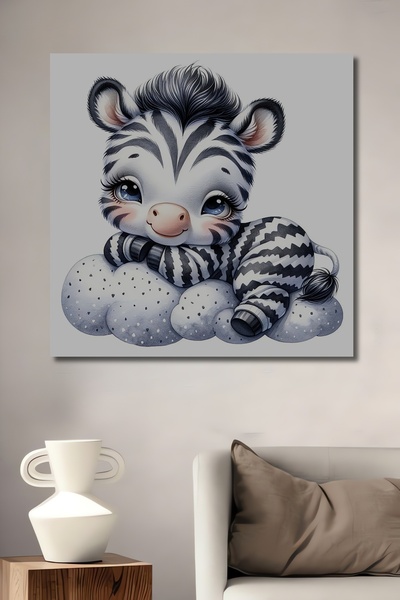 Teona Ahşap Pictură decorativă din lemn MDF cu zebră drăguță pe nori, pictură...