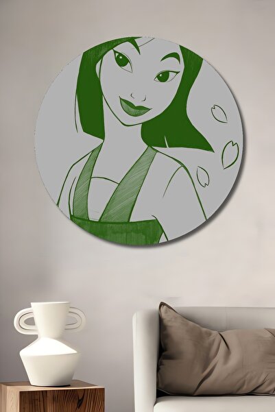 Teona Ahşap Pictură decorativă Mulan din lemn MDF pentru perete pentru casă/lugar de muncă Pictură rotundă pentru perete pentru casă/lugar de muncă