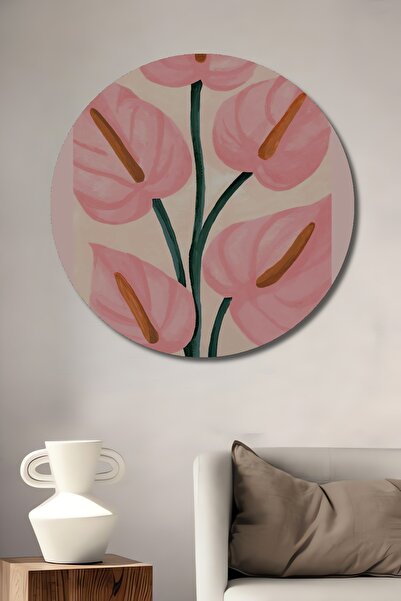 Teona Ahşap Pictură decorativă de perete din lemn MDF cu flori de Anthurium, ...