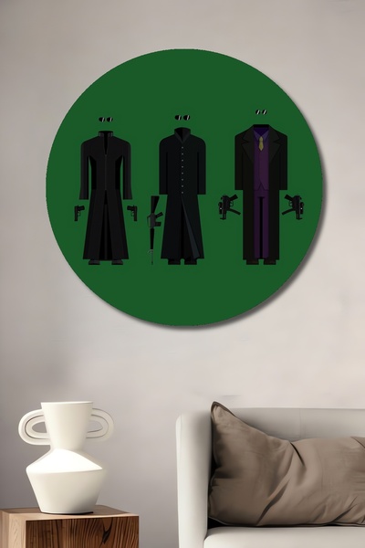 Teona Ahşap Pictură decorativă Matrix din lemn MDF pentru perete pentru casă/lugar de muncă Pictură rotundă pentru perete pentru casă/lugar de muncă