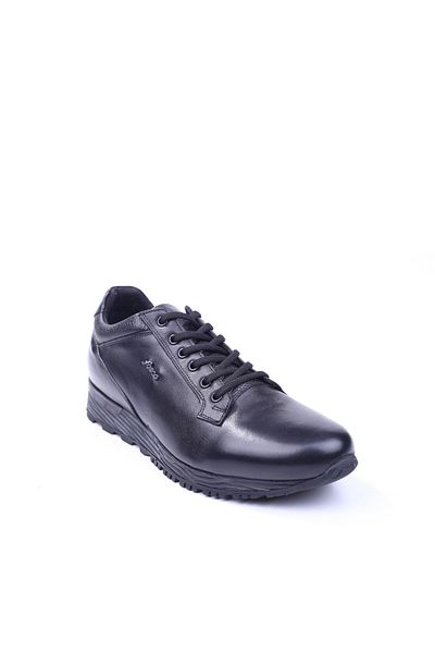 Fosco 2585 Μαύρα κορδόνια ανδρικά παπούτσια casual από γνήσιο δέρμα