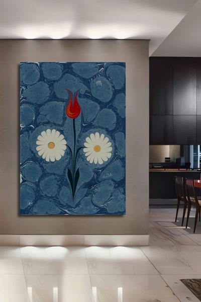 Teona Ahşap Lalele și margarete din lemn MDF, pictură decorativă de perete pe...