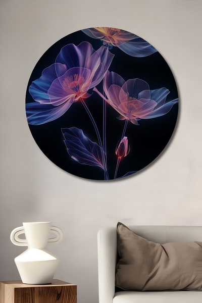 Teona Ahşap Αιθέρια Λουλούδια Ξύλινο MDF Διακοσμητικός Πίνακας Τοίχου για Σπί...