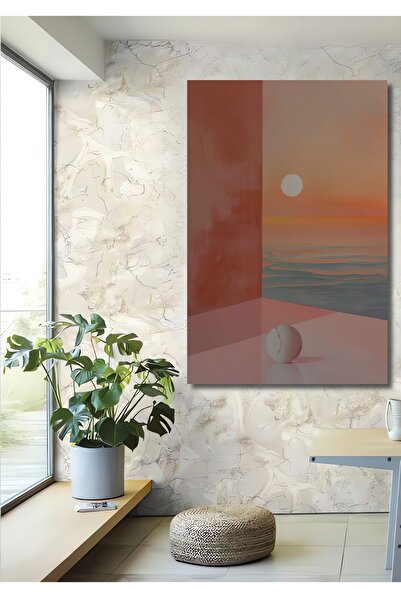 Teona Ahşap Peisaj marin abstract la apus de soare Pictură decorativă din lemn MDF Pictură dreptunghiulară