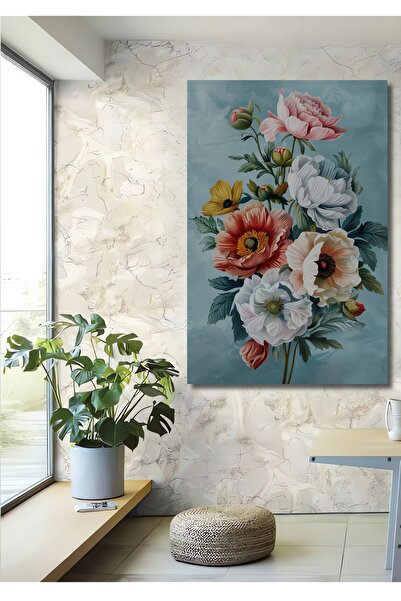 Teona Ahşap Buchet de flori colorate, decorativ, din lemn MDF, pictură murală...