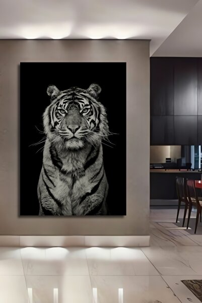 Teona Ahşap Güçlü Kaplan Dekoratif Ahşap MDF Ev/İşyeri Duvar Tablo Dikdörtgen...