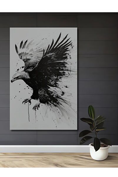 Teona Ahşap Kartal Sanat Ahşap MDF Dekoratif Ev/İşyeri Duvar Tablo Dikdörtgen...