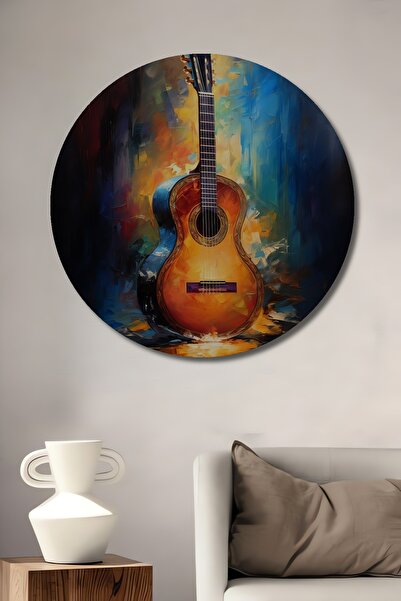 Teona Ahşap Guitar Art Colors Pictură decorativă pe perete din lemn MDF pentr...