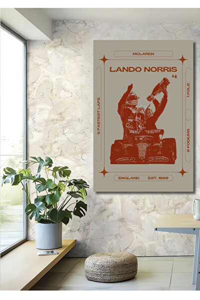 Teona Ahşap Lando Norris Dekoratif Ahşap MDF Ev/İşyeri Duvar Tablo Dikdörtgen...