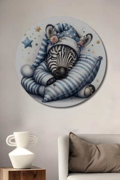 Teona Ahşap Ilustrație cu zebră adormită, pictură decorativă din lemn MDF pen...