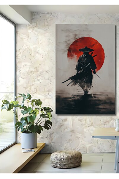 Teona Ahşap Samuray Güneş Dekoratif Ahşap MDF Ev/İşyeri Duvar Tablo Dikdörtge...