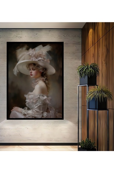 Teona Ahşap Γυναικείο πορτρέτο βικτοριανής εποχής με κορνίζα, Ξύλινο διακοσμη...