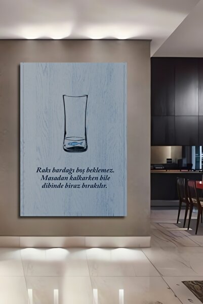 Teona Ahşap Rakı Bardağı Dekoratif Ahşap Mdf Ev/işyeri Duvar Tablo Dikdörtgen...