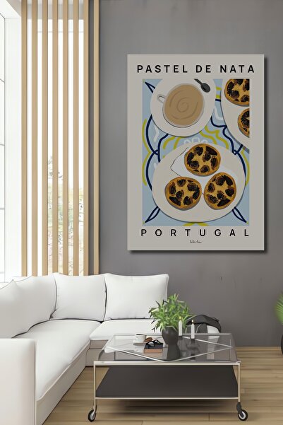 Teona Ahşap Pictură decorativă din lemn MDF cu aromă portugheză Pastel De Nata Pictură dreptunghiulară