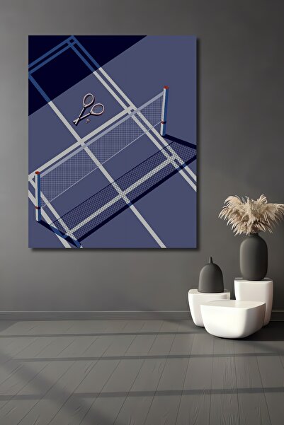 Teona Ahşap Artă pentru terenul de tenis, pictură decorativă din lemn MDF pen...