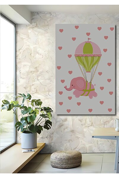 Teona Ahşap Elefant zburător, decorativ, colorat, din lemn MDF, pictură mural...