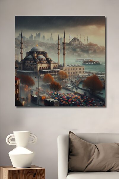 Teona Ahşap Pictură decorativă din lemn MDF cu peisaj din Istanbul pentru per...