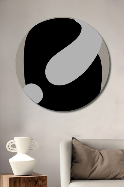 Teona Ahşap Artă abstractă minimalistă, alb-negru, pictură decorativă din lem...