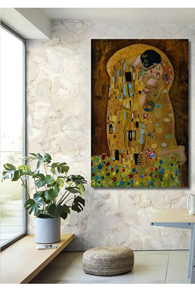 Teona Ahşap Kiss Gustav Klimt Διακοσμητικός Ξύλινος Πίνακας Τοίχου MDF για Σπ...