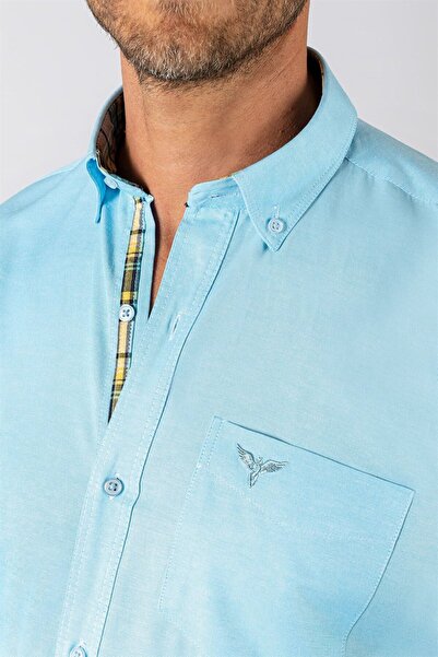 Tudors Ανδρικό πουκάμισο με μονό τσεπάκι από βαμβακερή υφή Oxford με κανονική εφαρμογή