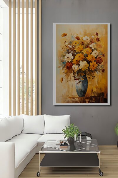 Teona Ahşap Buchet de flori colorate, decorativ, din lemn MDF, pictură murală...